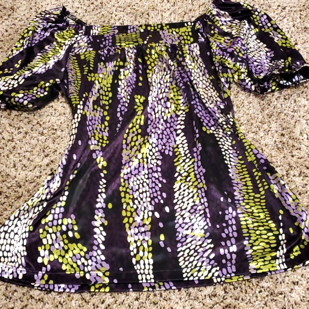 Square Neckline Purple Top